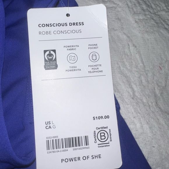 NWT ATHLETA CONSCIOUS DRESS SIZE L in LAZURITE BLUE - Picture 4 of 4